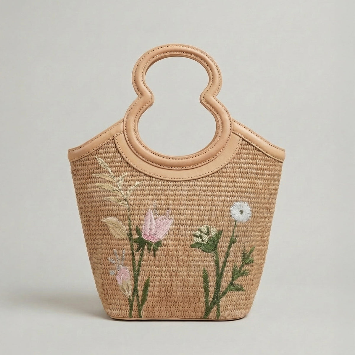 Floral-patterned bucket bag