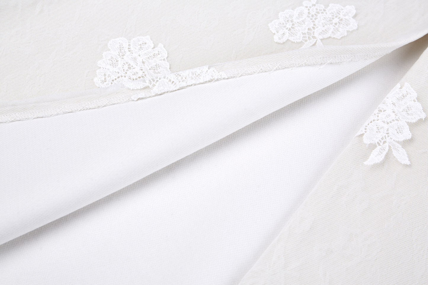 Lace-Denim A-line Skirt