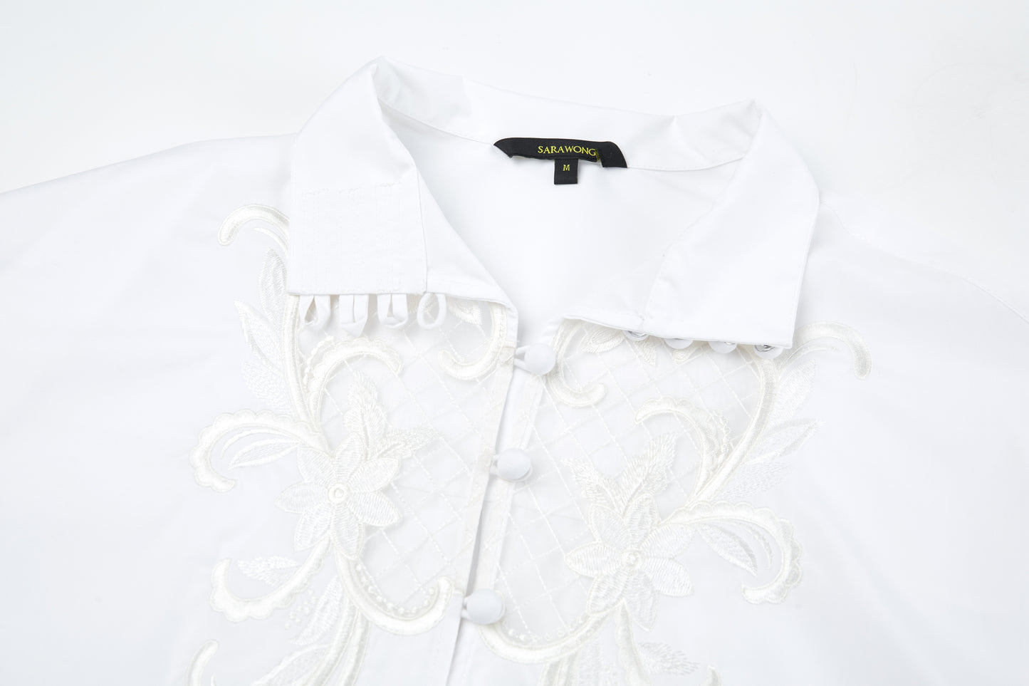 High Collar Embroidered Shirt