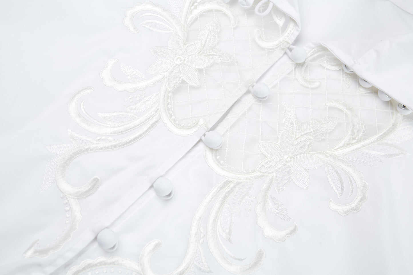 High Collar Embroidered Shirt