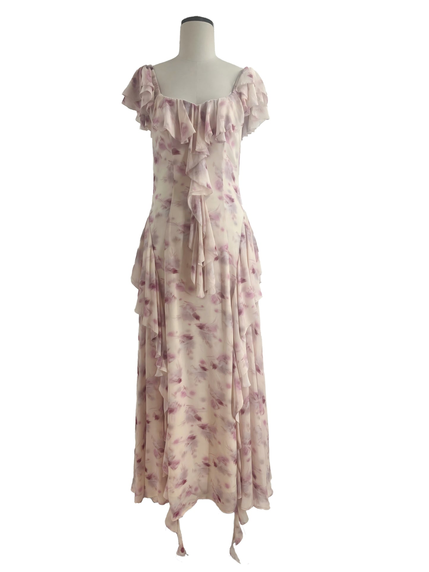 Pink floral print dress