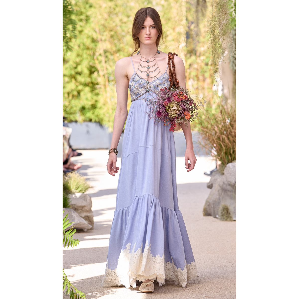 Smocked V‑Neck Slip Dress