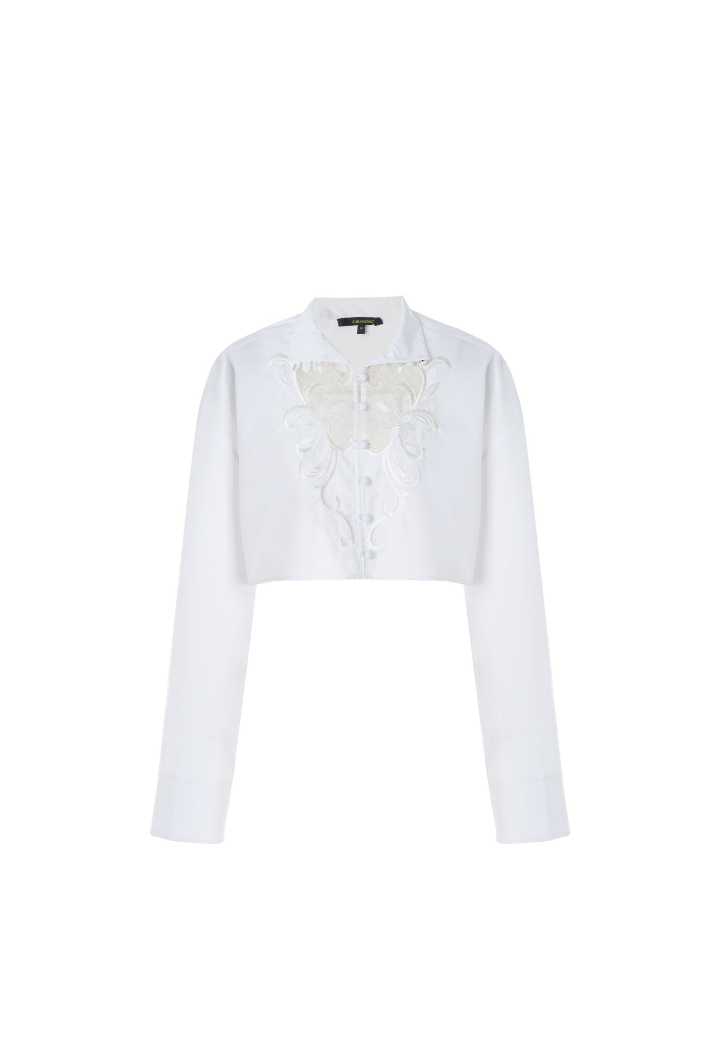High Collar Embroidered Shirt