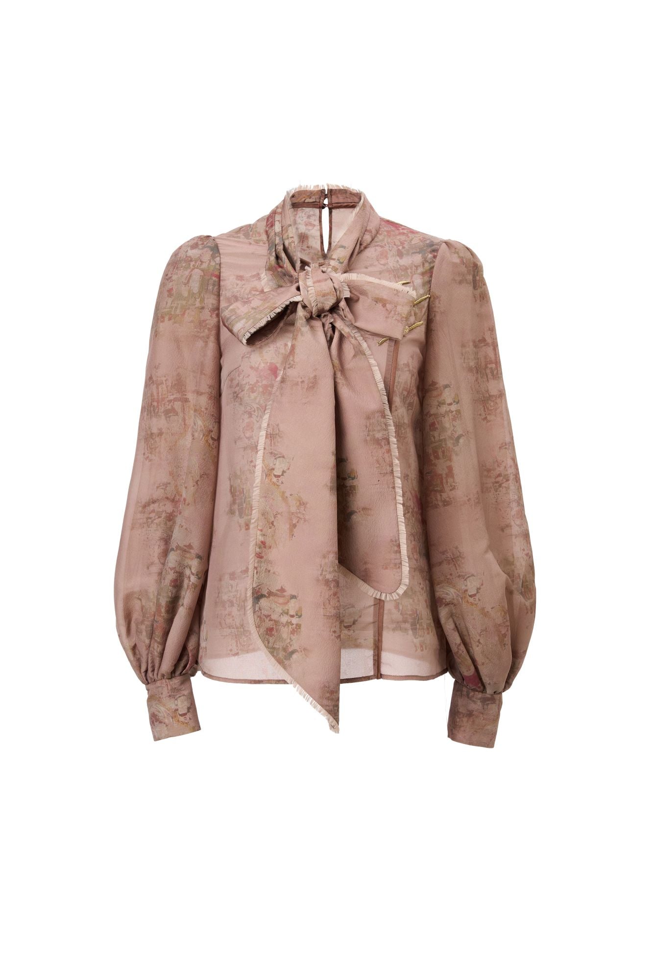 Floral Shirt with Bow