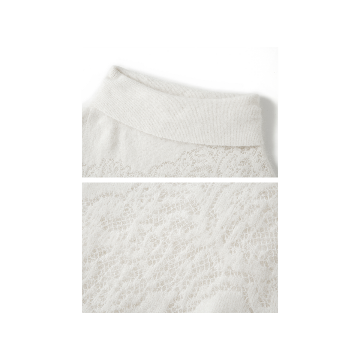 A white hollowed-out sweater
