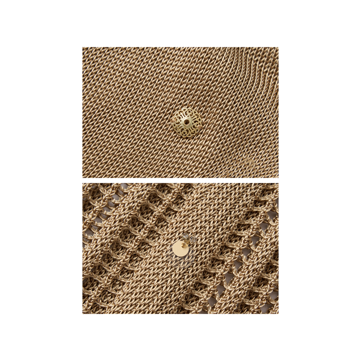 Oat colored beaded woolen skirt