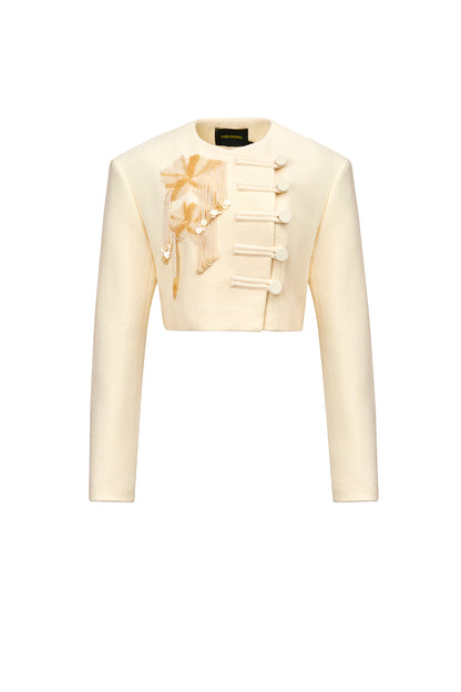 Beige Cropped Jacket