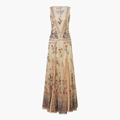 Patchwork embroidery dress