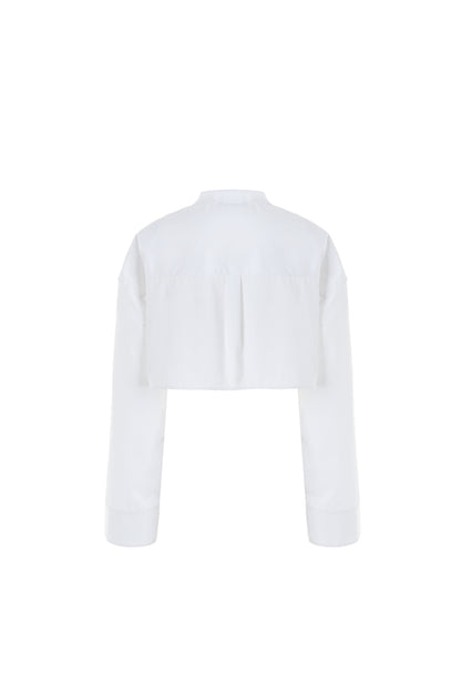 High Collar Embroidered  Shirt