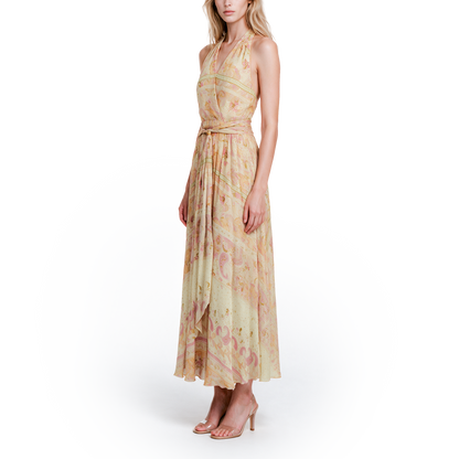 Gold printed dress