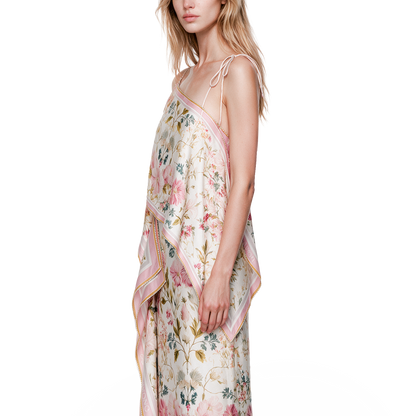 Patchwork silk scarf strappy top