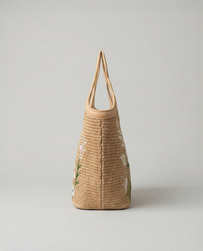 Floral-patterned bucket bag