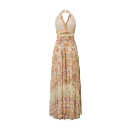 Gold printed dress