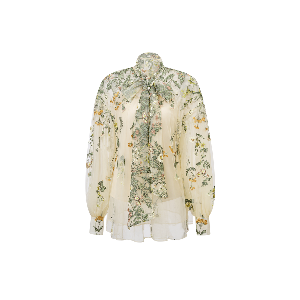 Green embroidered top