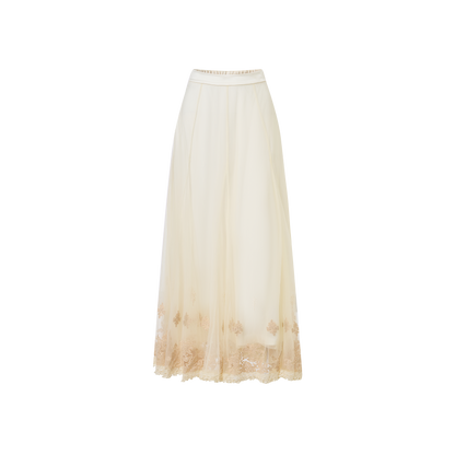 White lace skirt