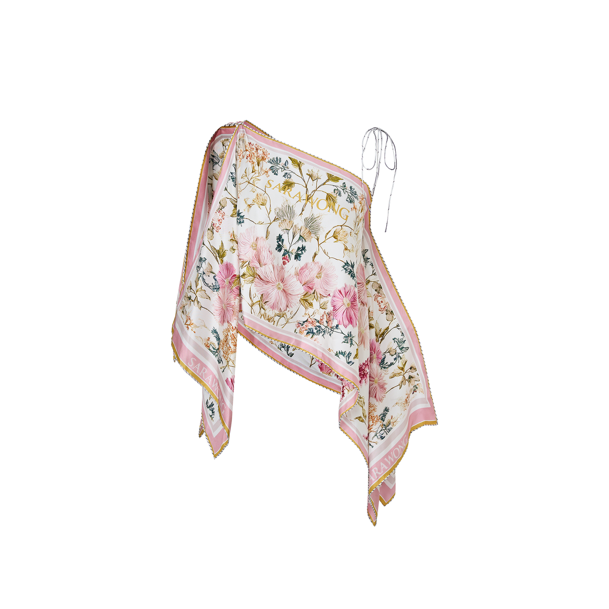 Patchwork silk scarf strappy top