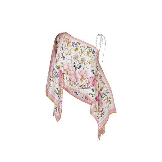 Patchwork silk scarf strappy top