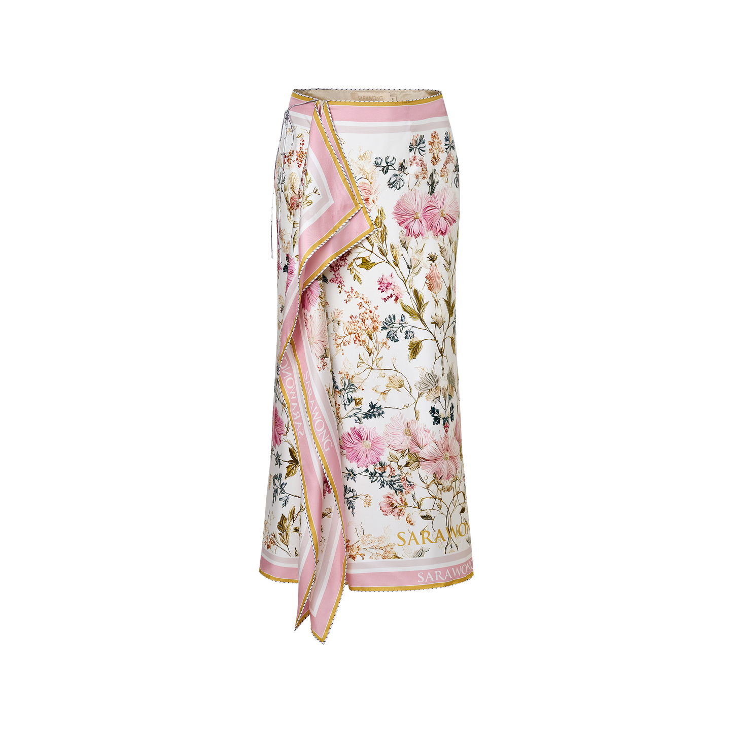 Patchwork silk scarf skirt