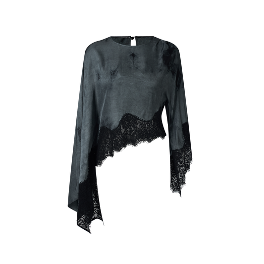 Gray Lace Top