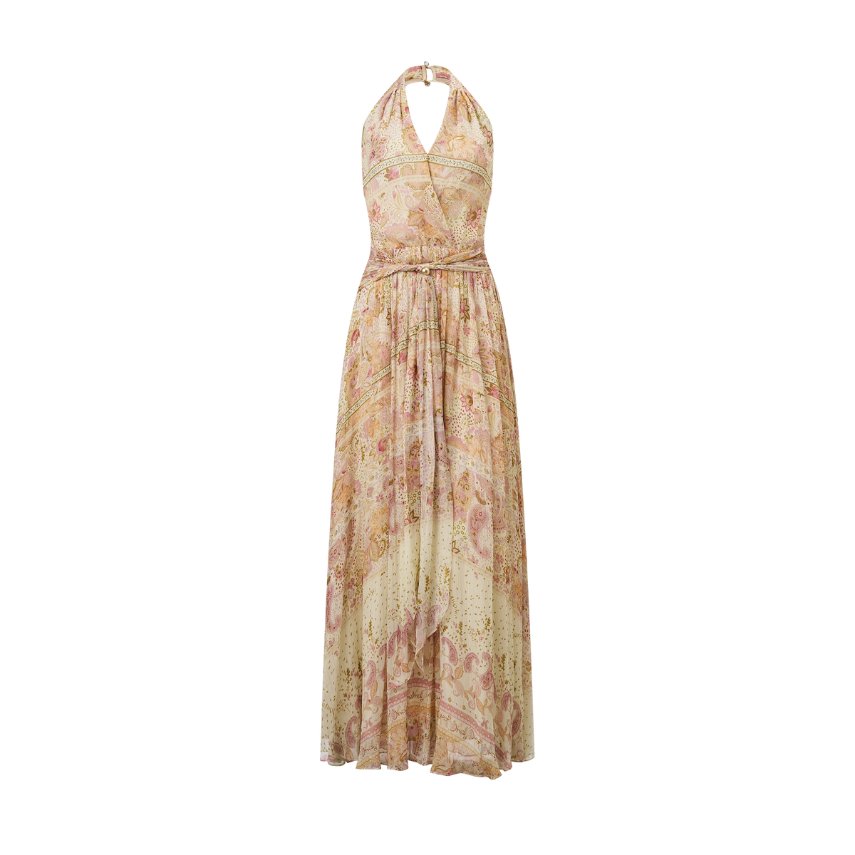 Gold printed dress