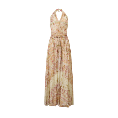 Gold printed dress