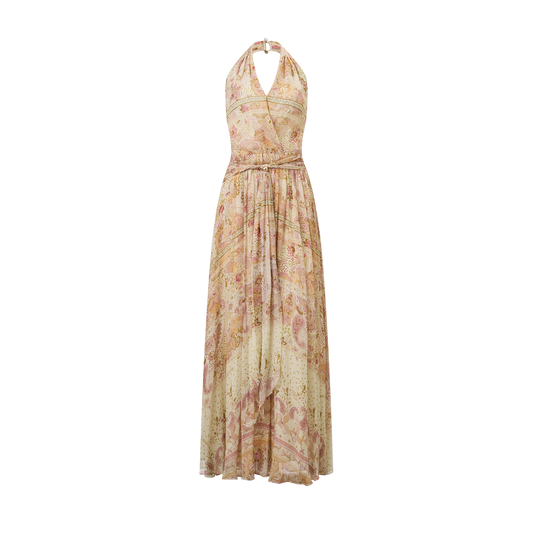 Gold printed dress