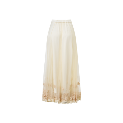 White lace skirt
