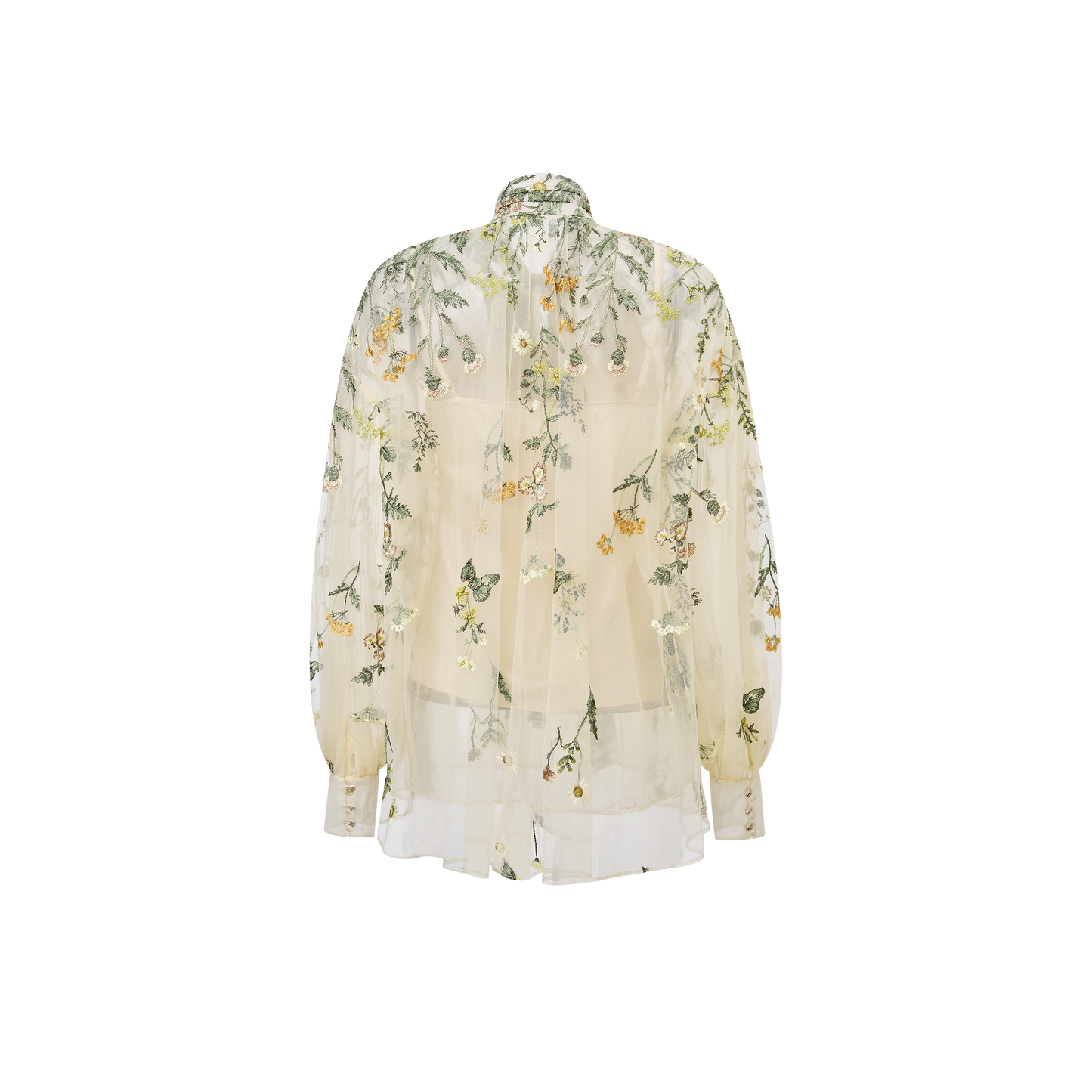 Green embroidered top