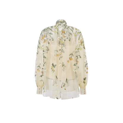 Green embroidered top