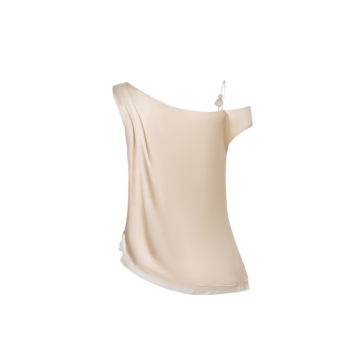 Light apricot-colored silk top