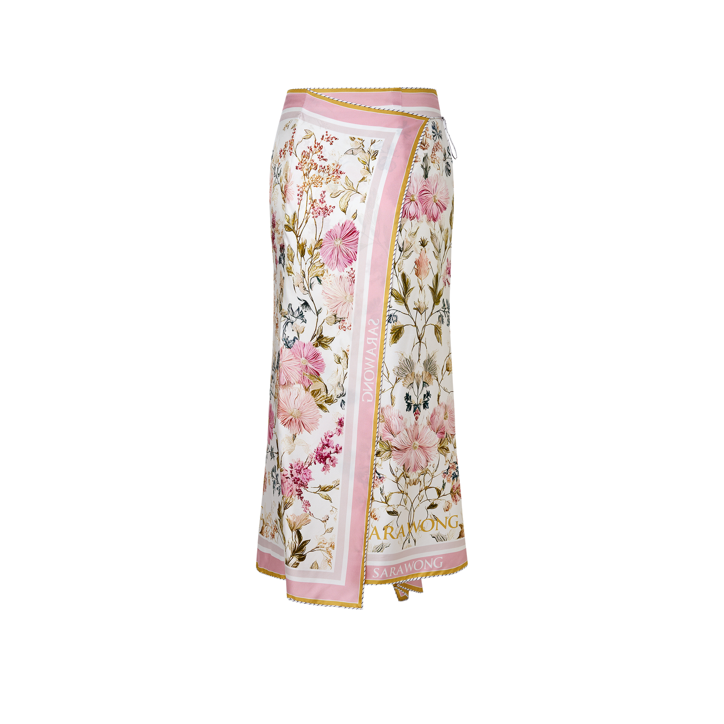 Patchwork silk scarf skirt