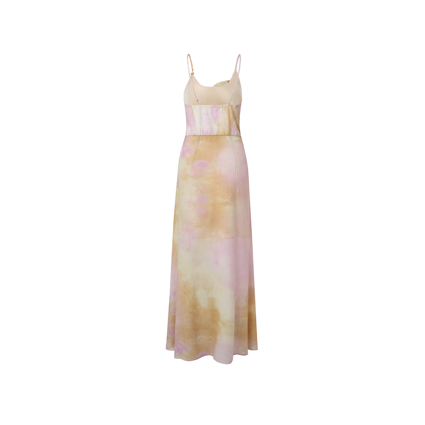 Apricot-yellow ruffled dress