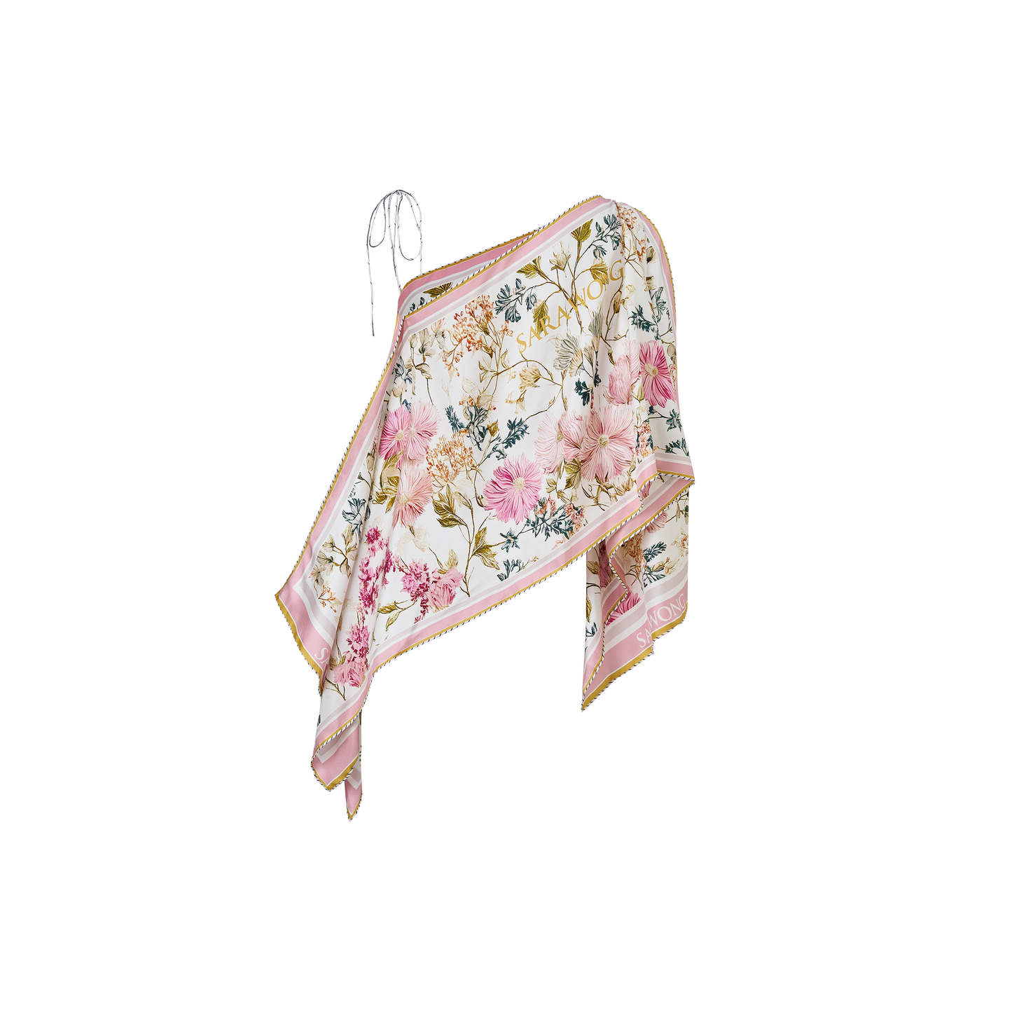 Patchwork silk scarf strappy top