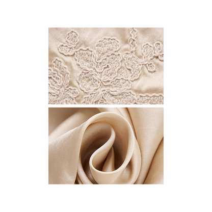 Light apricot-colored silk top