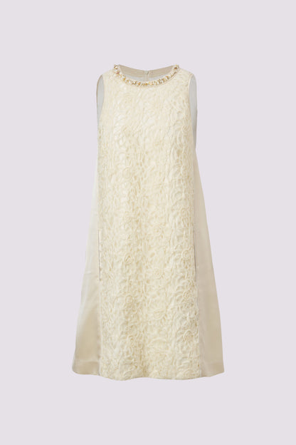 Beige texture A swing dress