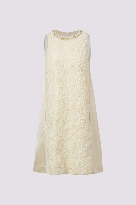 Beige texture A swing dress