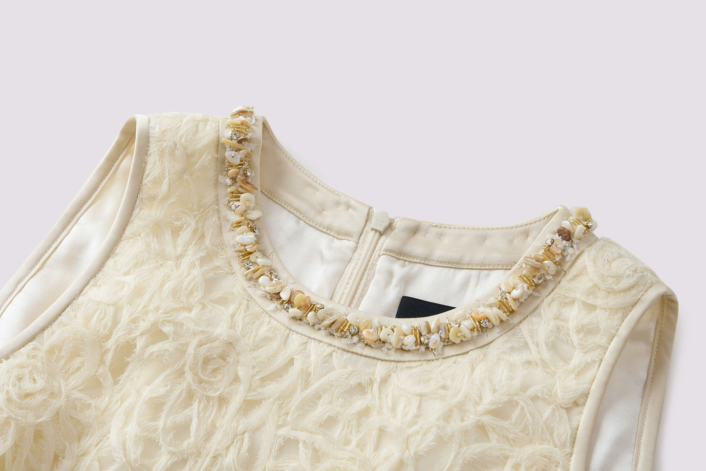 Beige texture A swing dress