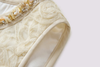 Beige texture A swing dress