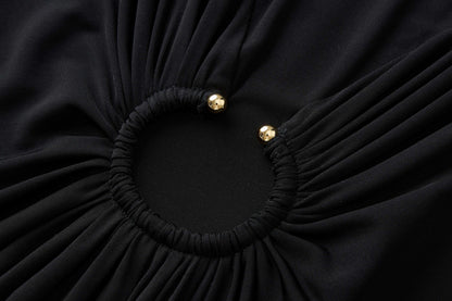 Black knit dress