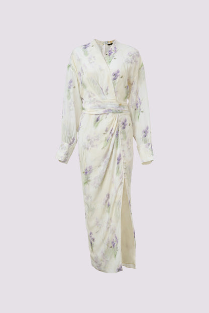 Lila Blumen-Qipao