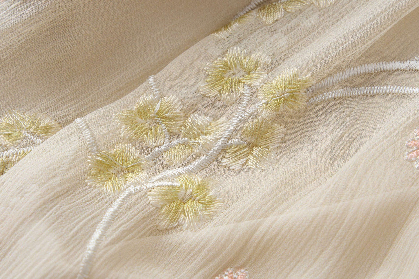 Yellow embroidered halter dress
