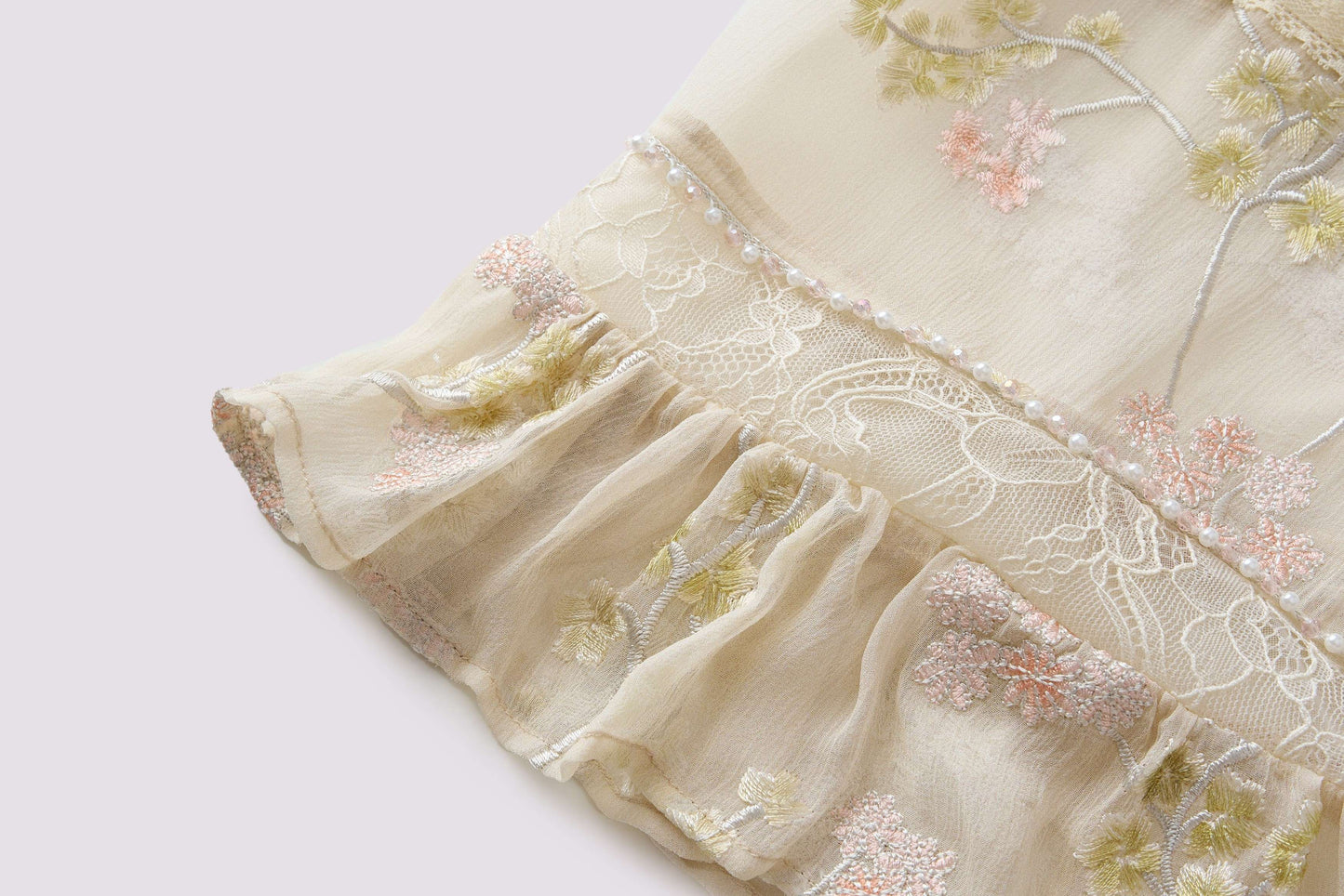 Yellow embroidered halter dress