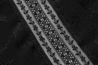 Black jacquard halter dress