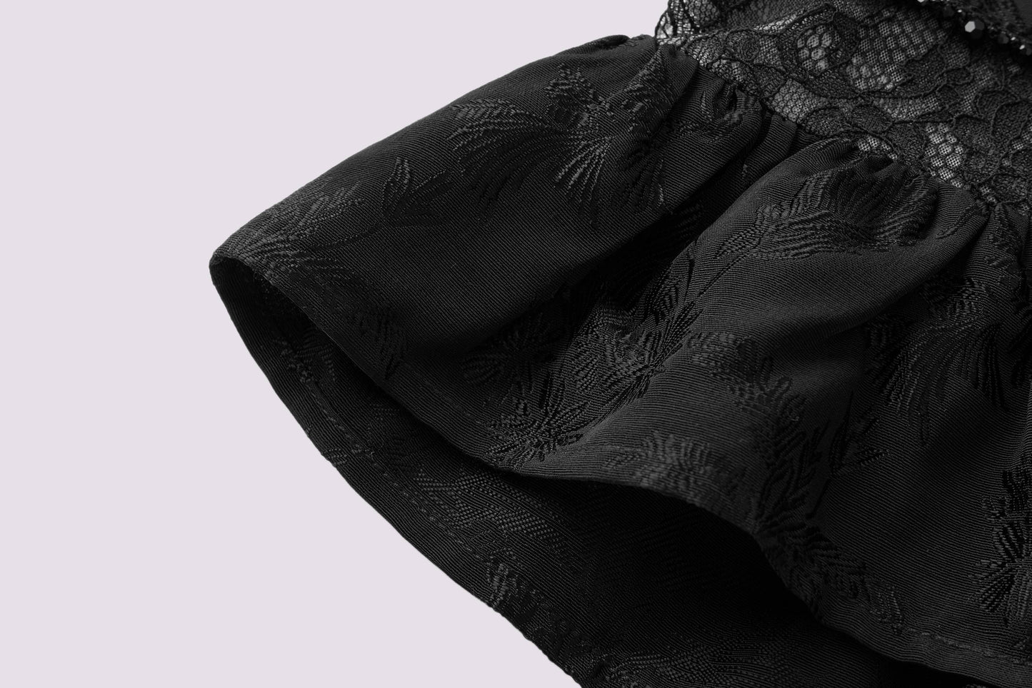 Black jacquard halter dress