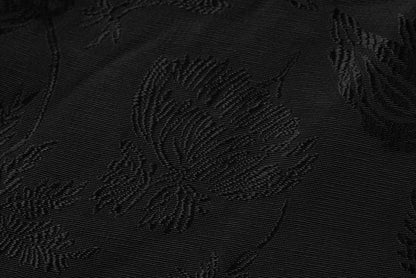 Black jacquard halter dress