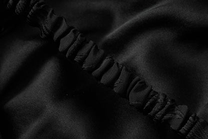 Black jacquard halter dress