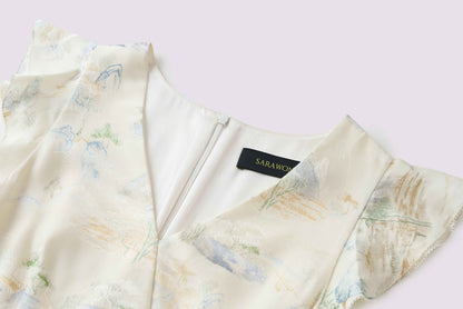 Mulberry silk cinched waist dress