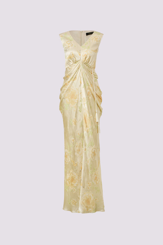 Silk gold flower dress
