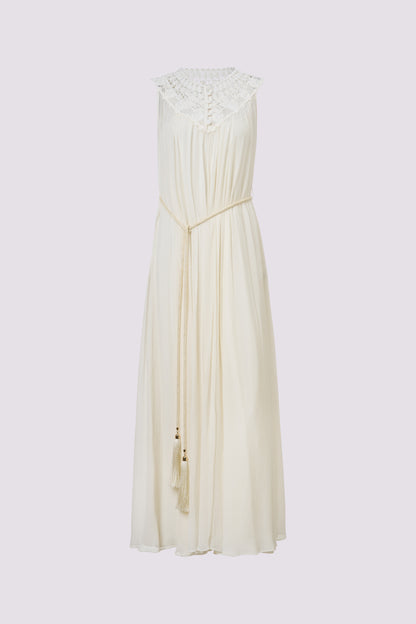 Mulberry silk embroidered collar dress