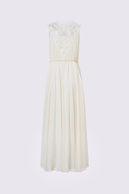Mulberry silk embroidered collar dress